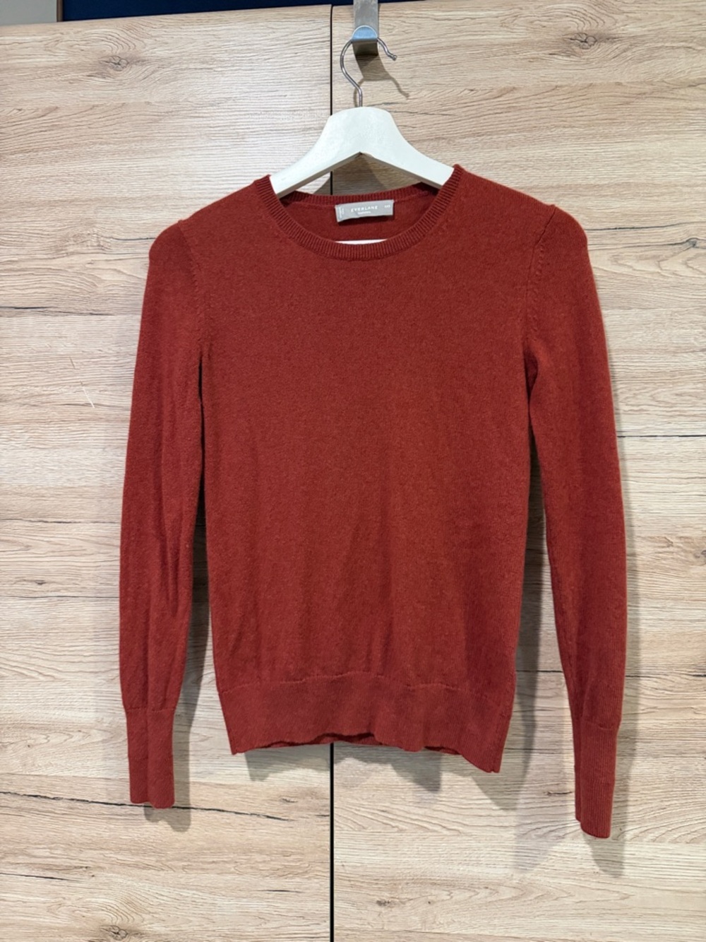 Everlane Rust Red Crewneck Sweater cashmere